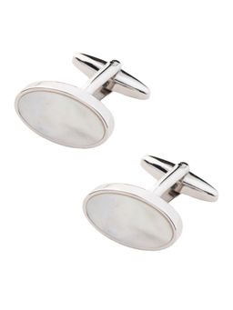 The Tie Hub - Formal Oval Silver Cufflinks