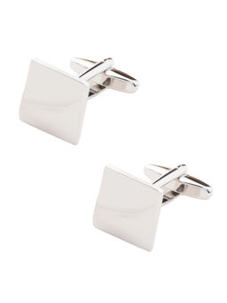 The Tie Hub - Silver Square With Curve Line Cufflinks