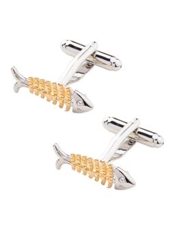 The Tie Hub - Fish Skeleton Gold Cufflinks