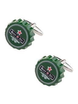 The Tie Hub - Beer Ale Green Bottle Cap Cufflinks