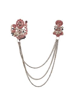 The Tie Hub - Vintage Floral Maroon Chain Lapel Pin