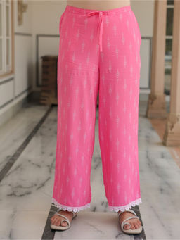 ARAMYA - Women Pink Rayon Printed Palazzo