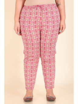 ARAMYA - Women Pink Soft Cotton Printed Pant