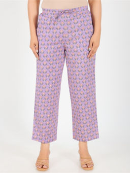 ARAMYA - Women Purple Soft Cotton Butti Pant
