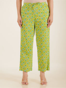ARAMYA - Women Green Soft Cotton Butti Pant