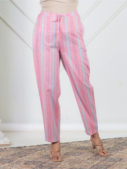 ARAMYA - Women Pink Soft Cotton Pant