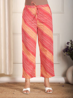 ARAMYA - Women Multi-Color Soft Cotton Stripes Pant