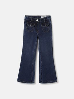 Blue Giraffe - Girls Blue Washed Bootcut Fit Jeans