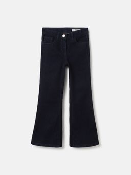 Blue Giraffe - Girls Blue Solid Bootcut Fit Jeans