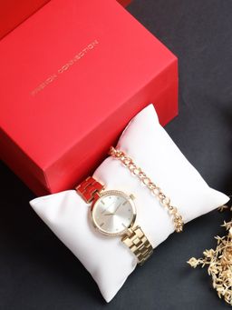 French Connection - Gold Dial Analog Watch with Bracelet for Women - FCW04GM