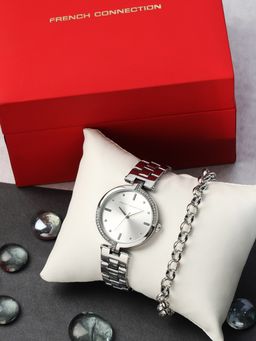 French Connection - Silver Dial Analog Watch with Bracelet for Men - FCW04SM