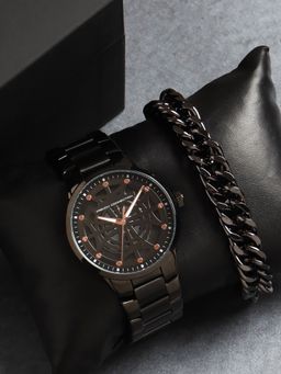 French Connection - Black Dial Analog Watch with Bracelet for Men - FCW05GNM