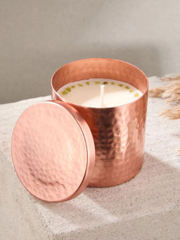 Fabindia - Copper Naksh Metal Container Candle