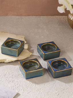 Fabindia - Green Ahilya Ceramic Tlite Holder (Set Of 4)