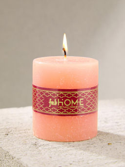 Fabindia - Orange Wax Pillar Candle