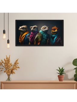 Dekorstation - Cool Colorful Lizard 3D Acrylic Canvas Wall Painting