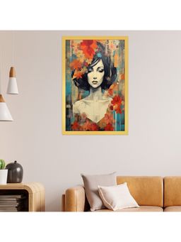 Dekorstation - Abstract Art Of Young Woman With Flowers Canvas Wall Painting