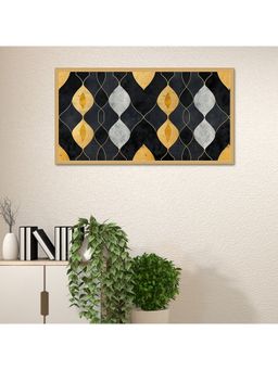 Dekorstation - Canvas Painting Black Gold Geometric Gold Leaf Design Canvas Painting