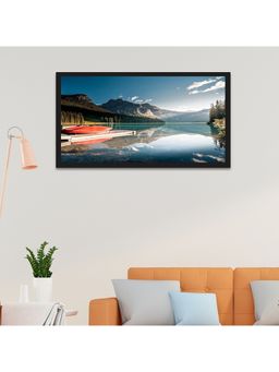 Dekorstation - Tranquil Emerald Lake Painting Serene Mountain Reflection Wall Art