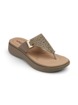 PEPPER - Olive Round Toe Pu Pair Of Sandals