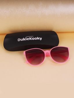 DukieKooky - Kids Unisex Stylish & Sturdy Pink Frame & Black Lens Oversized Sunglasses
