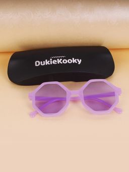 DukieKooky - Kids Unisex Stylish & Sturdy Purple Frame & Purple Lens Octagon Sunglasses