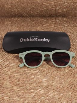 DukieKooky - Kids Unisex Stylish & Sturdy Green Frame & Black Lens Wayfarer Sunglasses