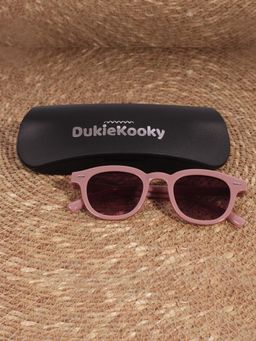 DukieKooky - Kids Unisex Stylish & Sturdy Pink Frame & Black Lens Wayfarer Sunglasses