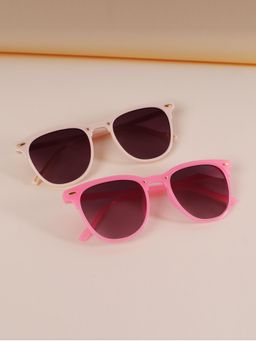 DukieKooky - Kids Unisex Stylish & Sturdy Pack of 2 Wayfarer Sunglasses