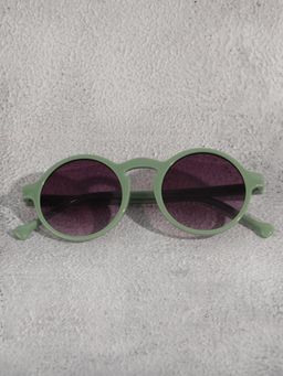 DukieKooky - Unisex Kids Green Frame & Black Lens Round Sunglasses