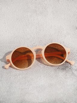DukieKooky - Unisex Kids Baby Pink Frame & Brown Lens Round Sunglasses