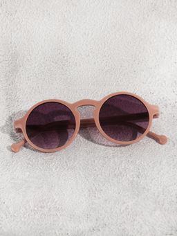 DukieKooky - Unisex Kids Brown Frame & Black Lens Round Sunglasses