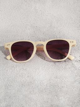 DukieKooky - Kids Unisex Cream Frame & Black Lens Wayfarer Sunglasses