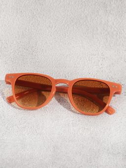 DukieKooky - Unisex Kids Orange Frame & Brown Lens Wayfarer Sunglasses