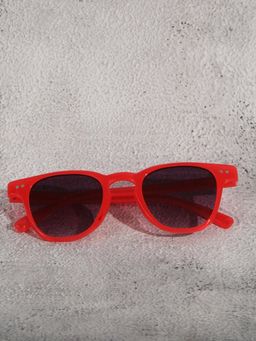 DukieKooky - Unisex Kids Red Frame & Black Lens Wayfarer Sunglasses