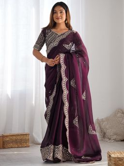 Women Beige Cotton Silk Saree With UnStiched Blouse