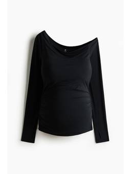 H&M - Women Black Mama One-Shoulder Modal Top