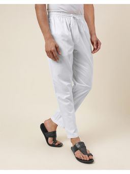 Fabindia - Off White Cotton Straight Leg Solid Pyjama