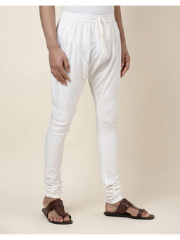Fabindia - White Viscose Blend Skinny Leg Solid Pyjama