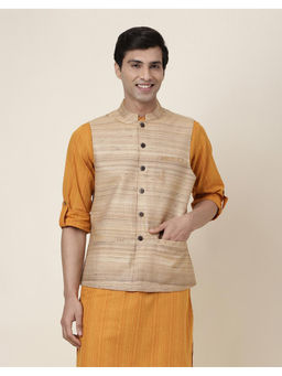 Fabindia - Beige Viscose Blend Tapered Leg Solid Pyjama