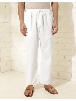 Fabindia - Off White Cotton Straight Leg Solid Pyjama