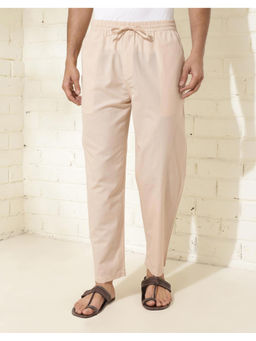 Fabindia - Beige Cotton Straight Leg Solid Pyjama