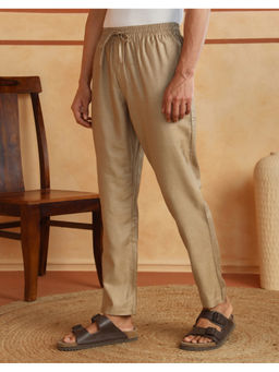 Fabindia - Beige Viscose Silk Aligarhi Pyjama