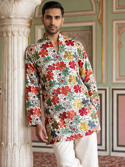 Jompers - Silk Blend Designer Embroidered Kurta