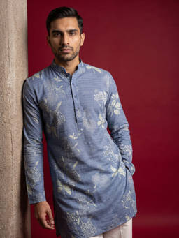 Jompers - Cotton Blend Printed and Thread Work Kurta