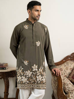 Jompers - Men Japanese Fabric Designer Embellished Kurta