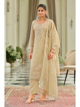 Autumnlane - Adab Caramel Full Work Kurta With Pant & Dupatta