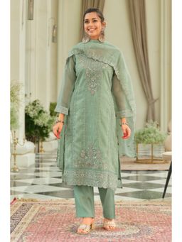 Autumnlane - Adab Minty Full Work Kurta With Pant & Dupatta