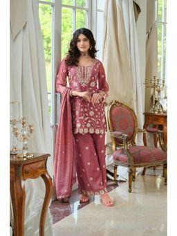 Autumnlane - Adab Rouge Full Work Kurti With Palazzo & Dupatta