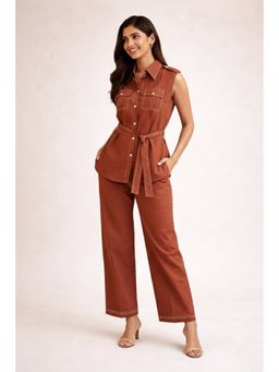 Autumnlane - Akshara Cadmium Cotton Co-Ord Set